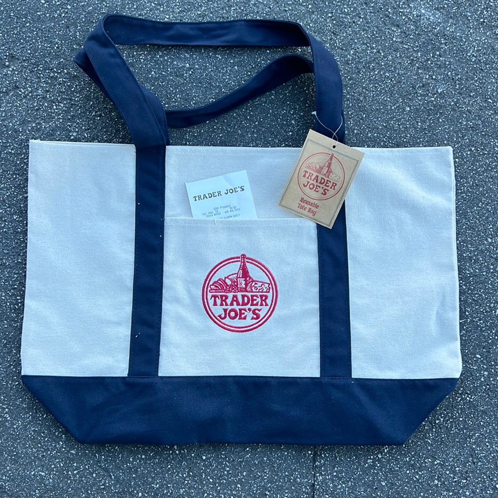 Trader Joe’s tote bag.